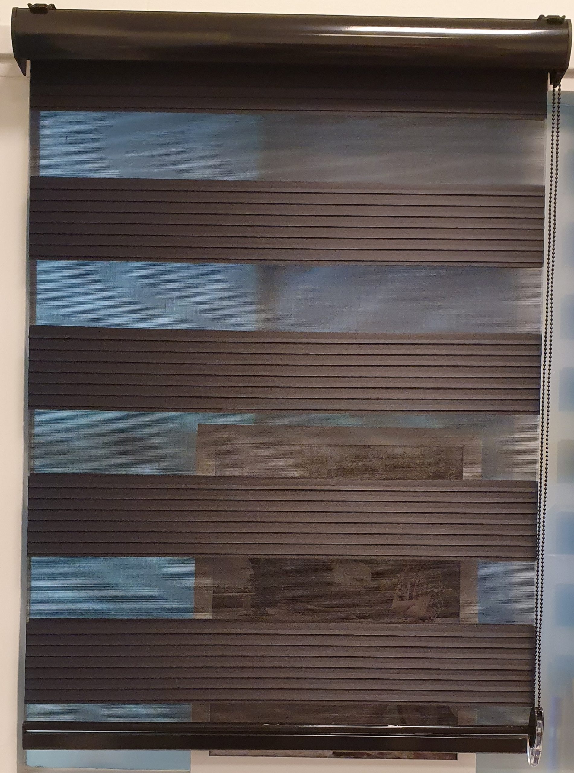 Duo Rolgordijn Lichtdoorlatend Met Plissé Zwart